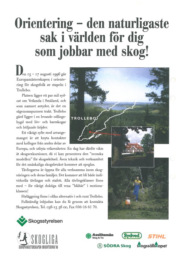 Flyer of 3th EFOL Sweden 1996, 2nd page